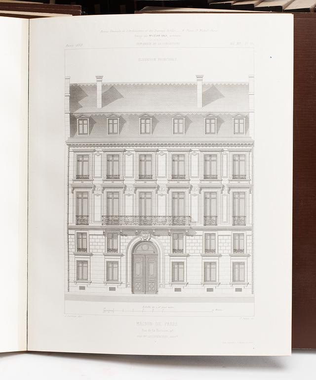 BOOK. "Revue Général de L'árchitecture et des Travaux Publics". Sous la direction de César Daly. (42 volumes).