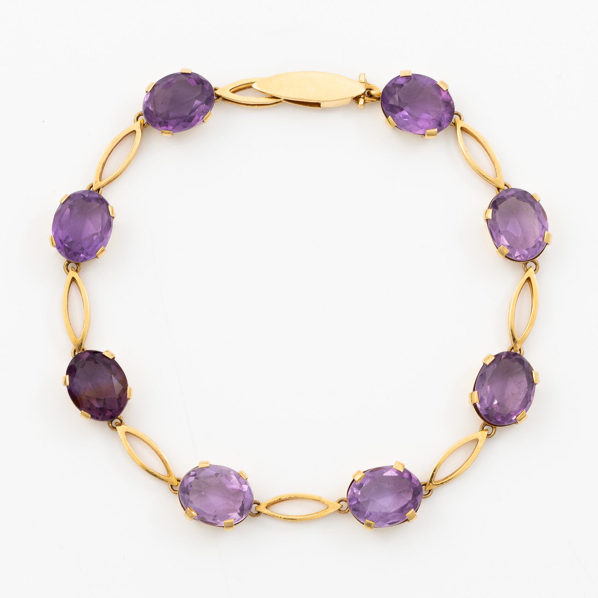 Stigbert, Engelbert, bracelet, 18K gold with amethysts.