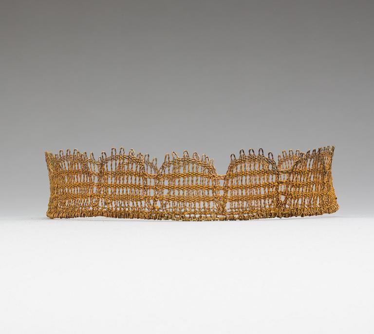 BRUDKRONA, förgylld metalltråd, 1900-talets mitt.