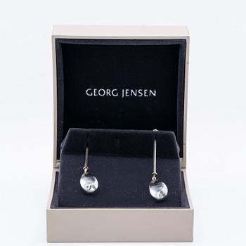 Georg Jensen silver och bergkristall Torun Bülow-Hübe, höjd ca 6 cm, originalask.