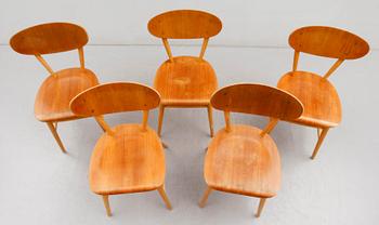 STOLAR, 5 st, sannolikt Bröderna Wigells stolfabrik AB, 1900-talets mitt.