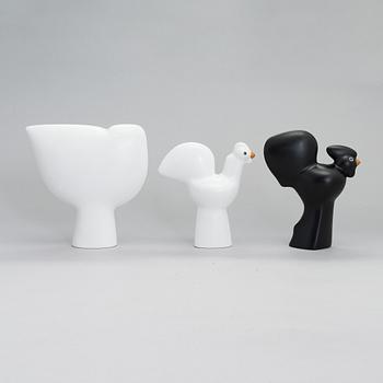 Howard Smith, figuriineja, 3 kpl, keramiikkaa, sarjasta Parvi, Arabia 1900-luvun loppu.