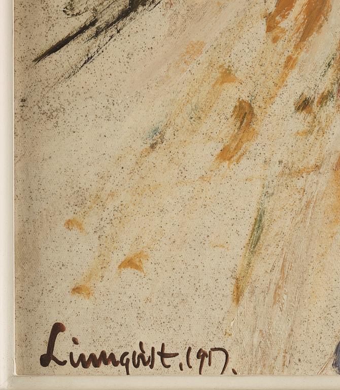 HILDING LINNQVIST, paper panel, signed Linnqvist and dated 1917.