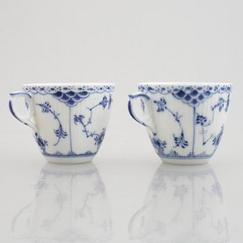 Royal Copenhagen, a 28-piece coffee service, 'Blue Fluted Half Lace', Denmark.