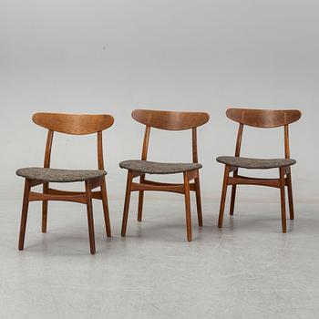 Hans Wegner, stolar, 3 st, modell CH-23, "Spisestolen", Carl Hansen, Danmark.