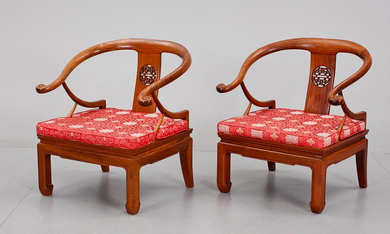 FÅTÖLJER, ett par, Hongkong, 1980-tal.