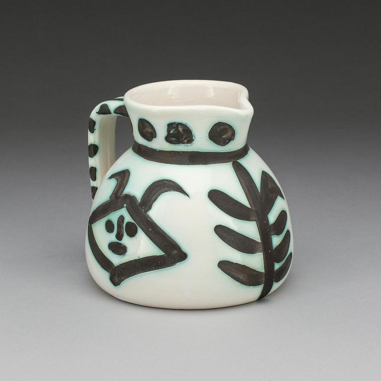 A Pablo Picasso 'Têtes' pitcher, Madoura, Vallauris, France 1956.