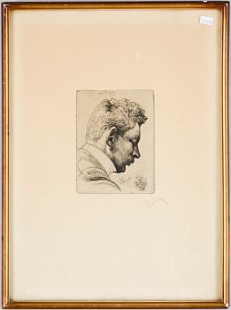 Carl Larsson · CARL LARSSON, etsning, 1911. Etat I. Handsign. med initialer. Ej sign. i plåten.