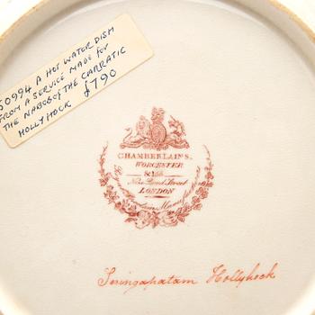 Warm metal plate, armorial plate, from "The Carnatic Service" Chamberlains England ca 1820.