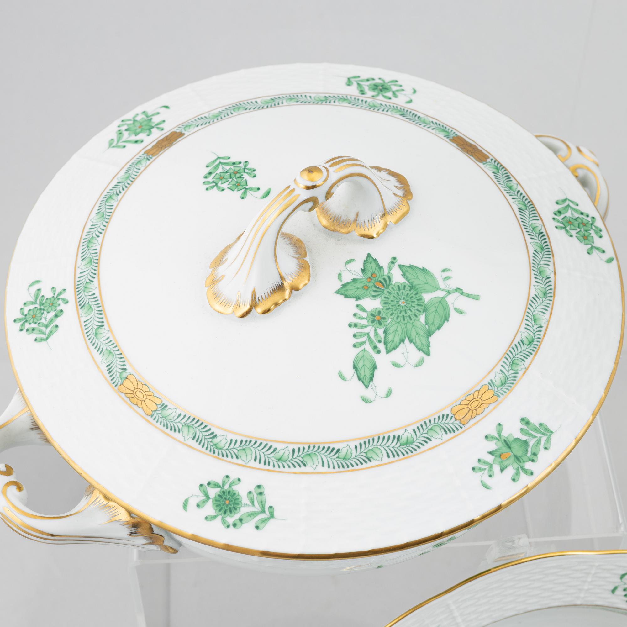 Servis, 48 delar, "Chinese Bouqet"/ "Green Apponyi", Herend, Ungern.