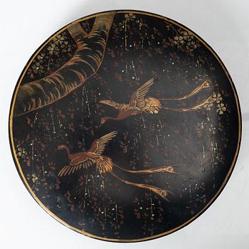 Kabaret i ask med lock, porslin och lack, Japan, tidigt 1900-tal.