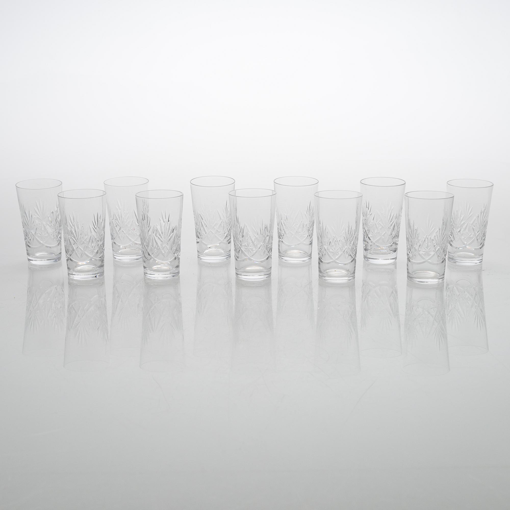 An 'Yrjö' crystal glassware set, 58 pieces, Riihimäen Lasi, Finland, latter half of the 20th century.