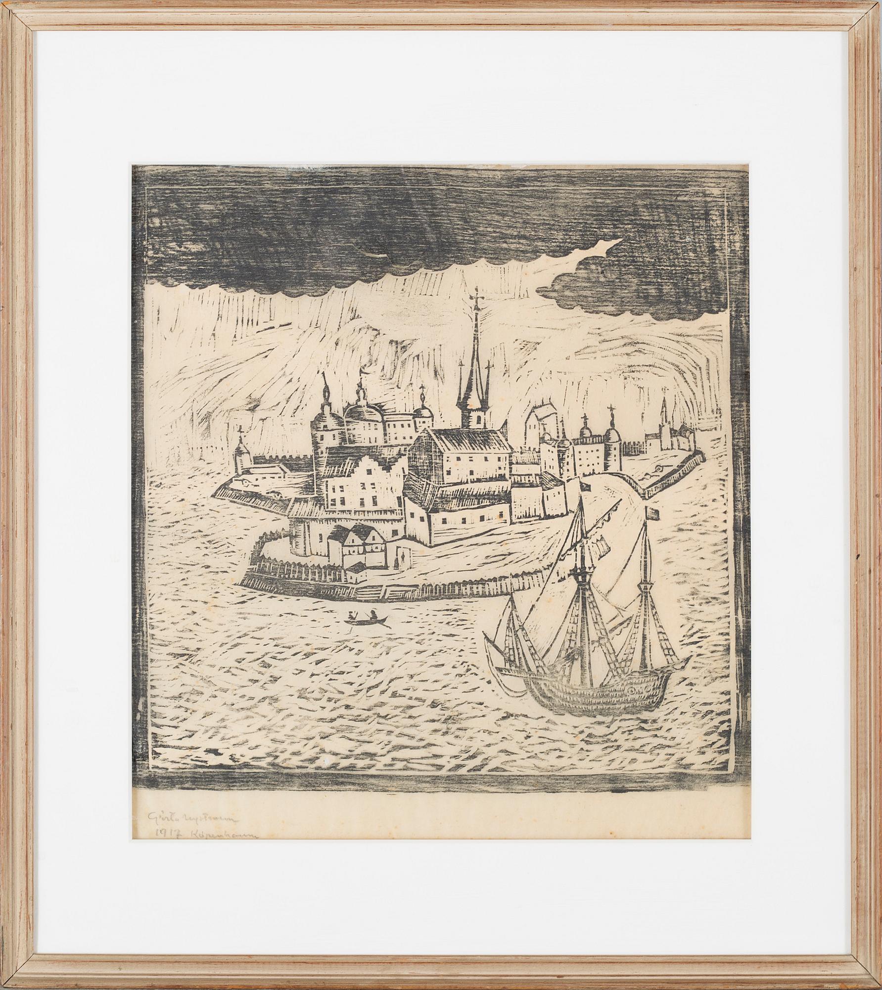 GÖSTA NYSTROEM, träsnitt, signerad och daterad 1917.