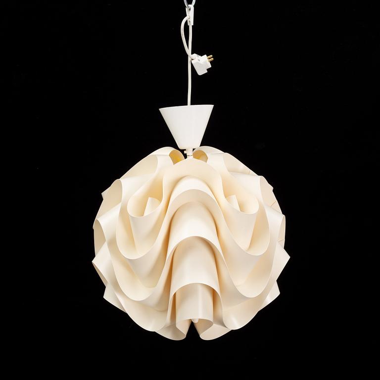 A ceiling, pendant lamp, '172' designed by Poul Christiansen in 1971 for Le Klint, Denmark.