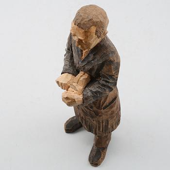 SKULPTUR, snidat trä, signerad Otto Jansson i blyerts.