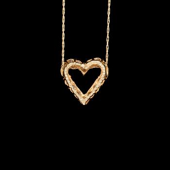 HÄNGE, 14K guld med 16 briljantslipade diamanter, utländska stämplar. Vikt 1,7 g.