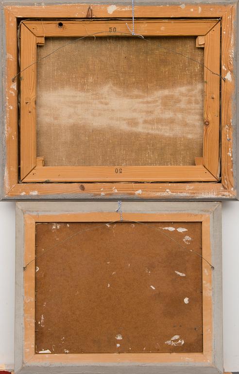 PAAVO SAINIO, 2 pcs, oil on canvas and hardboard, signed, 1950s-60s.