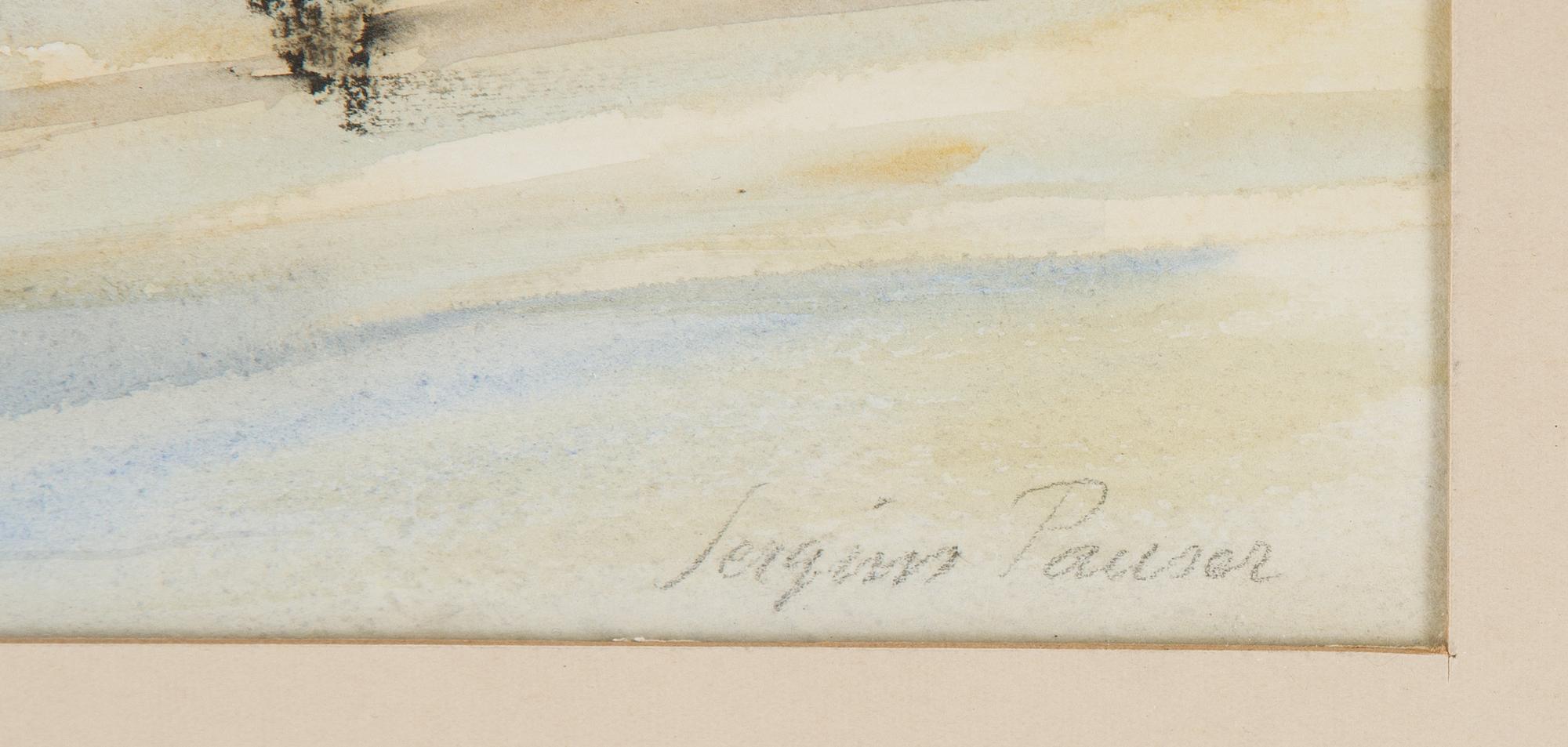 Sergius Pauser, watercolour, signed.