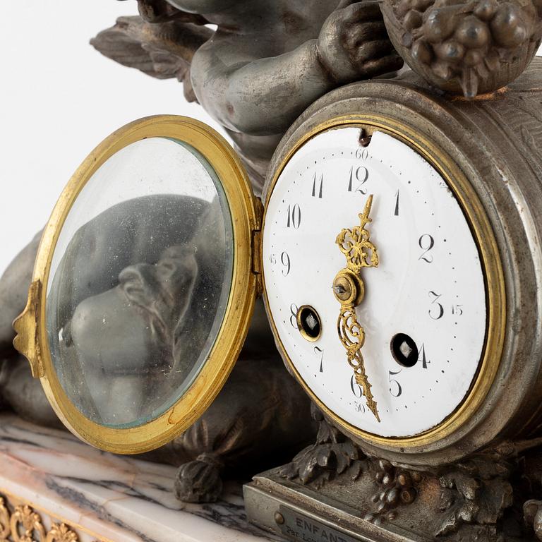 A mantle clock, Louis and Francois Moreau, France, early 20th Century.
