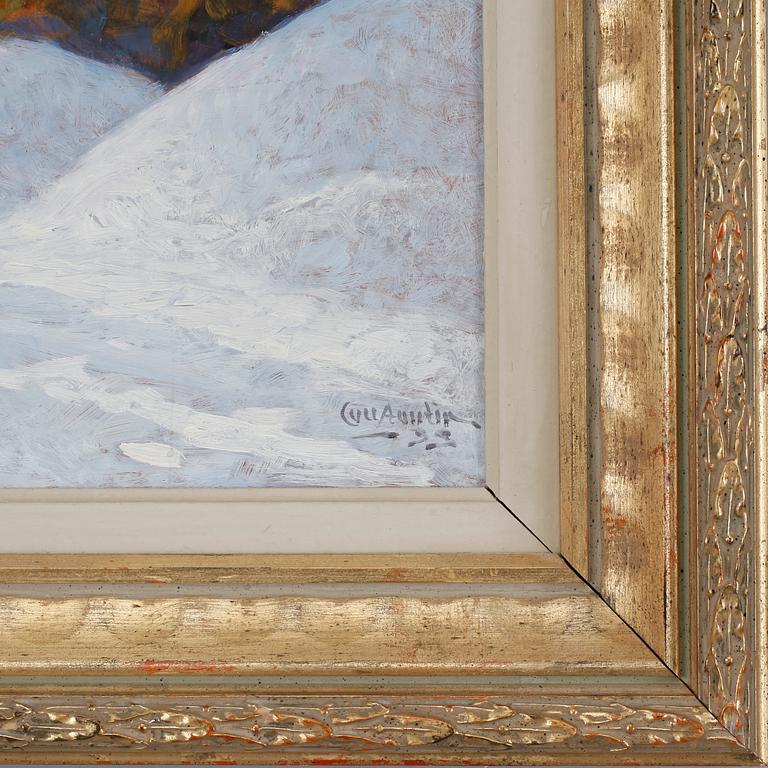 OKÄND KONSNTÄR, olja på pannå. Sign och dat -33.