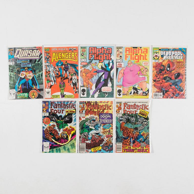 Serietidningar, 45 st, kompletta serier, Secret Wars I, II, III, Marvel, USA, 1984-88.