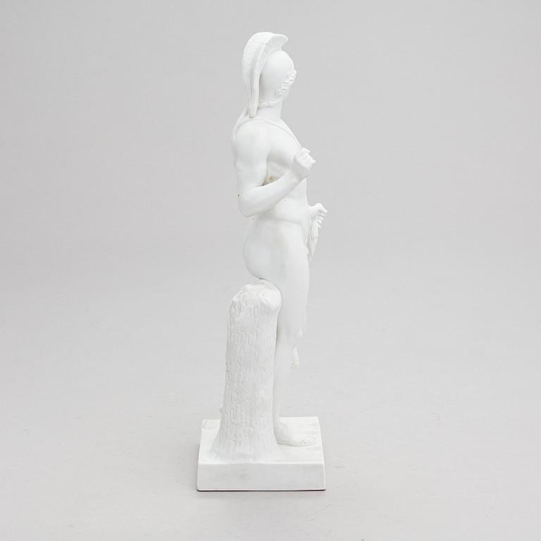 Bertel Thorvaldsen, after. A porcelain sculpture, "Jason with the Golden Fleece", Bing & Gröndahl, Denmark.