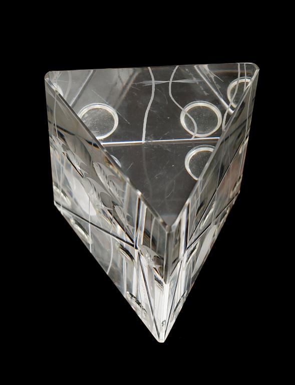 SKULPTUR, glas, Vicke Lindstrand, Kosta, signerad.