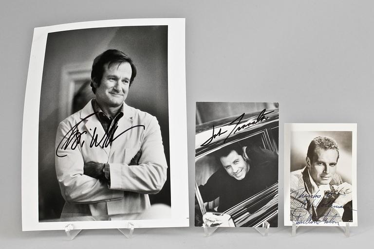 AUTOGRAFER 3 st, Travolta, Heston, Williams.