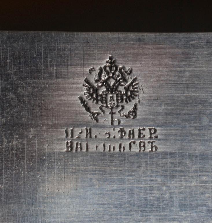 BESTICKUPPSÄTTNING, 45 delar, försilvrade, AK Aleksander Katch (Александр Качъ) S:t Petersburg sekelskiftet 1800/1900.