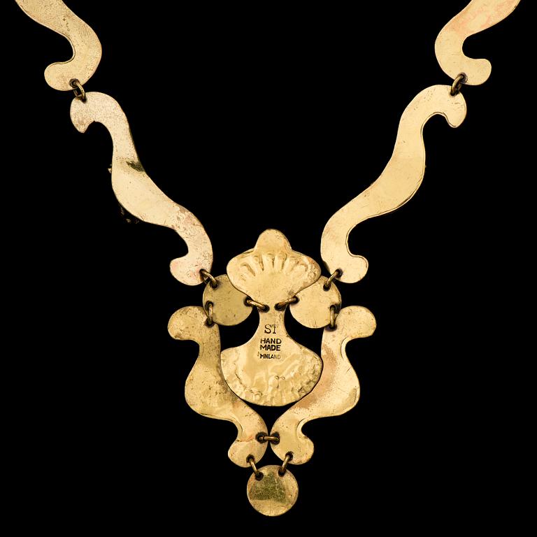 SEPPO TAMMINEN, NECKLACE, brass, 1970s.