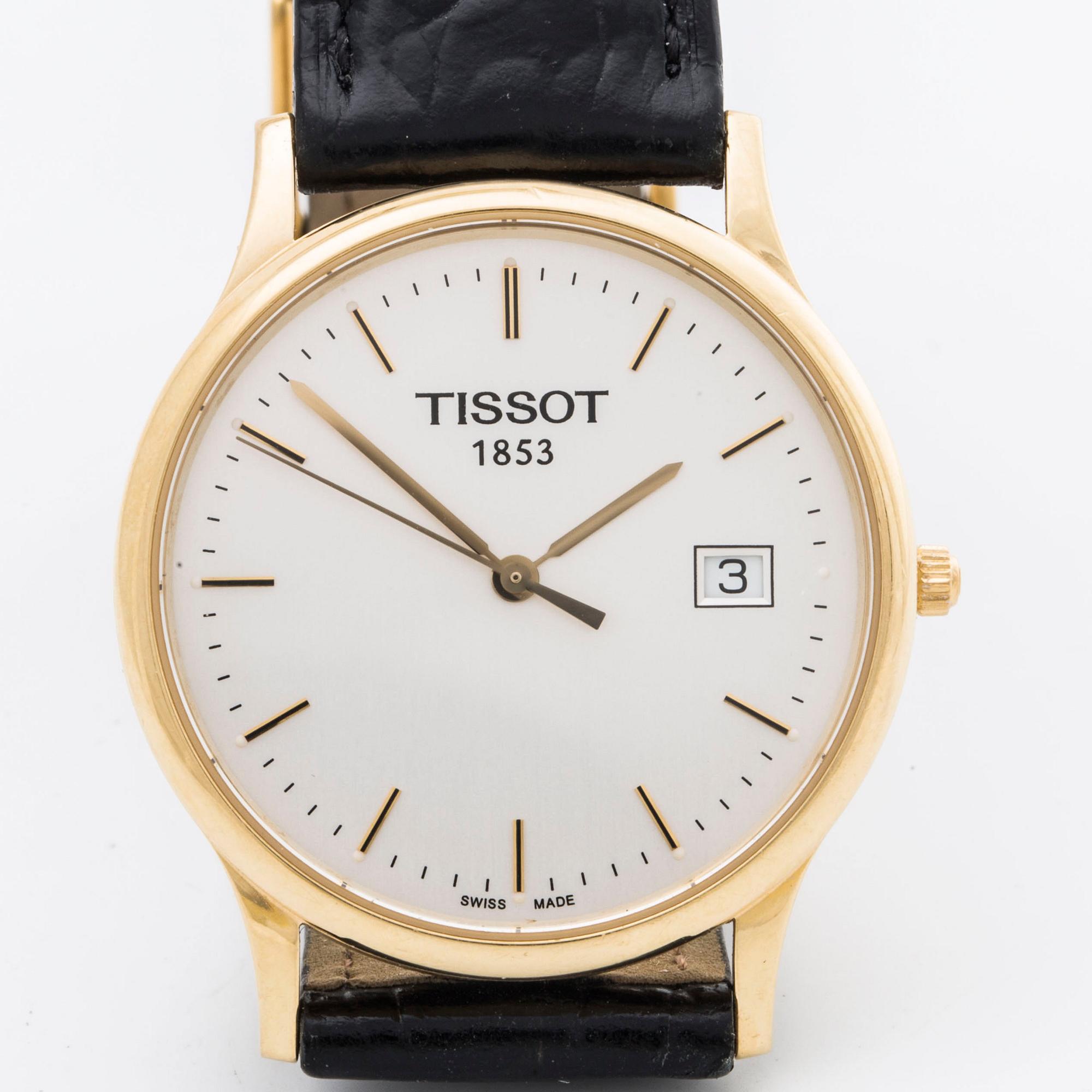 TISSOT 1853 18K gold wristwatch 34 mm. Bukowskis