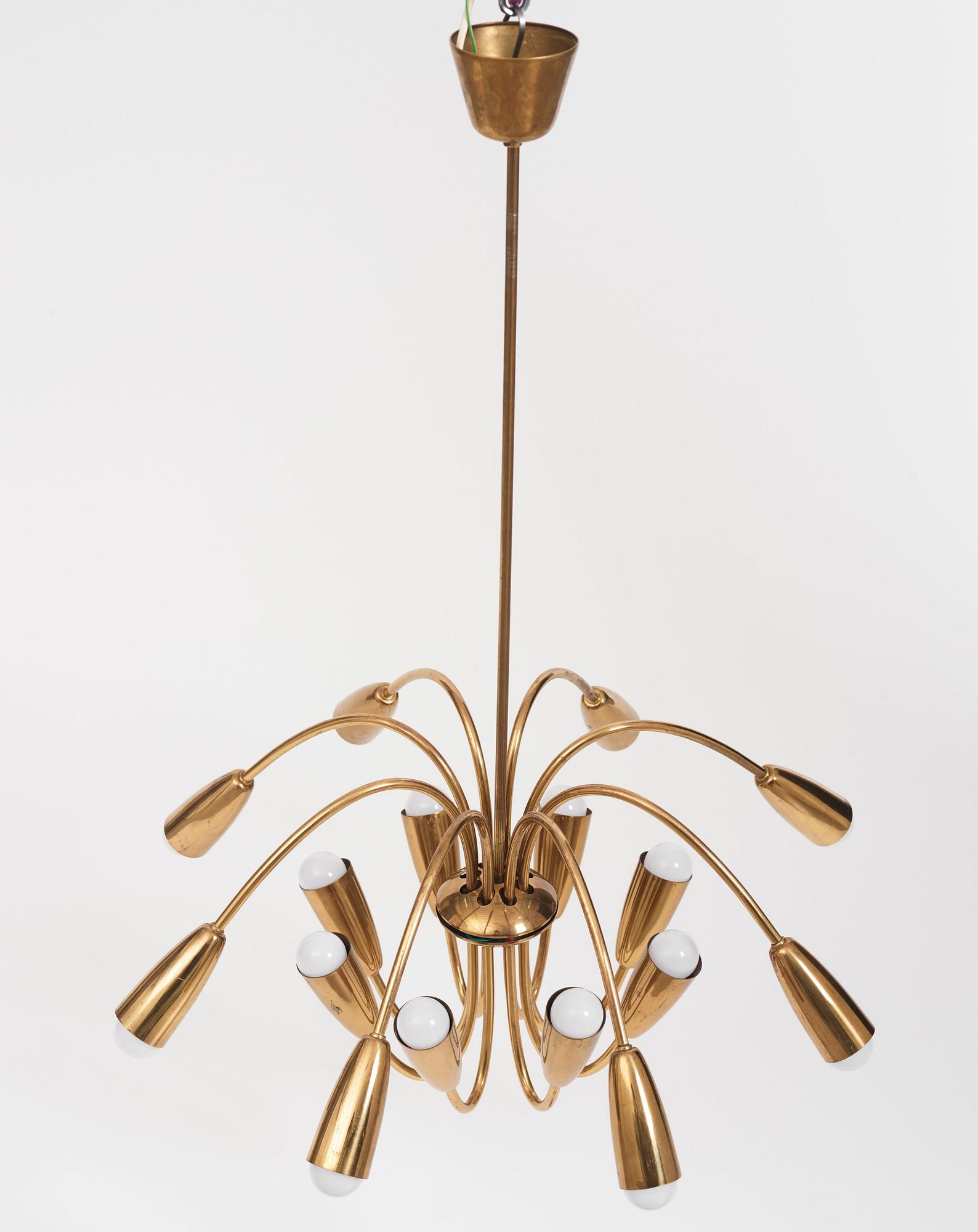 Harald Notini, eller Uno Westerberg, taklampor, ett par, modell "12105", Arvid Böhlmarks Lampfabrik, Stockholm 1950-tal.