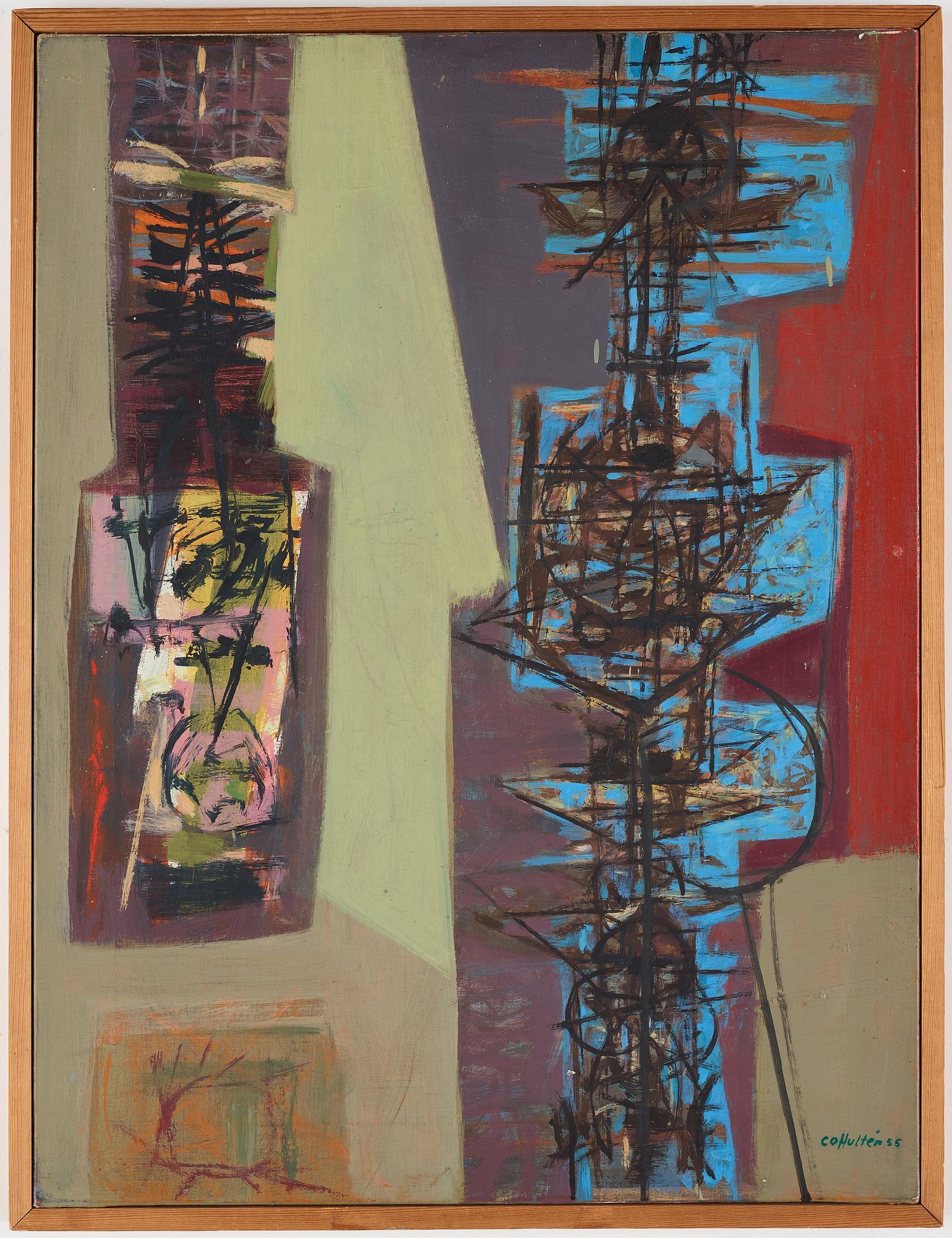 CO HULTÉN, oil on canvas, signed and dated 55.