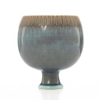 Stig Lindberg, a bowl on foot, Gustavsberg Studio, 1972.