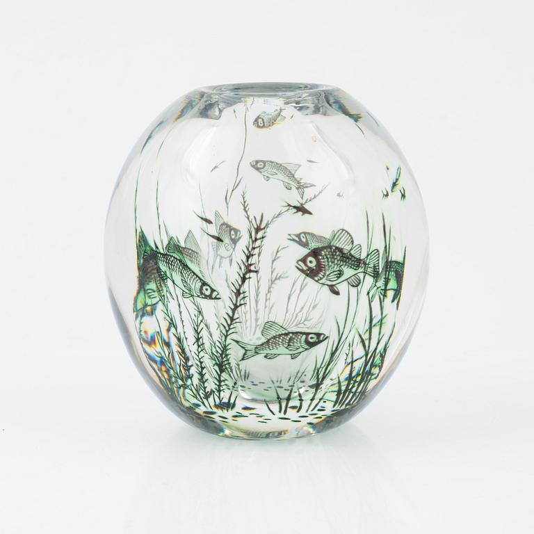 Edward Hald, a graal glass vase, Orrefors.