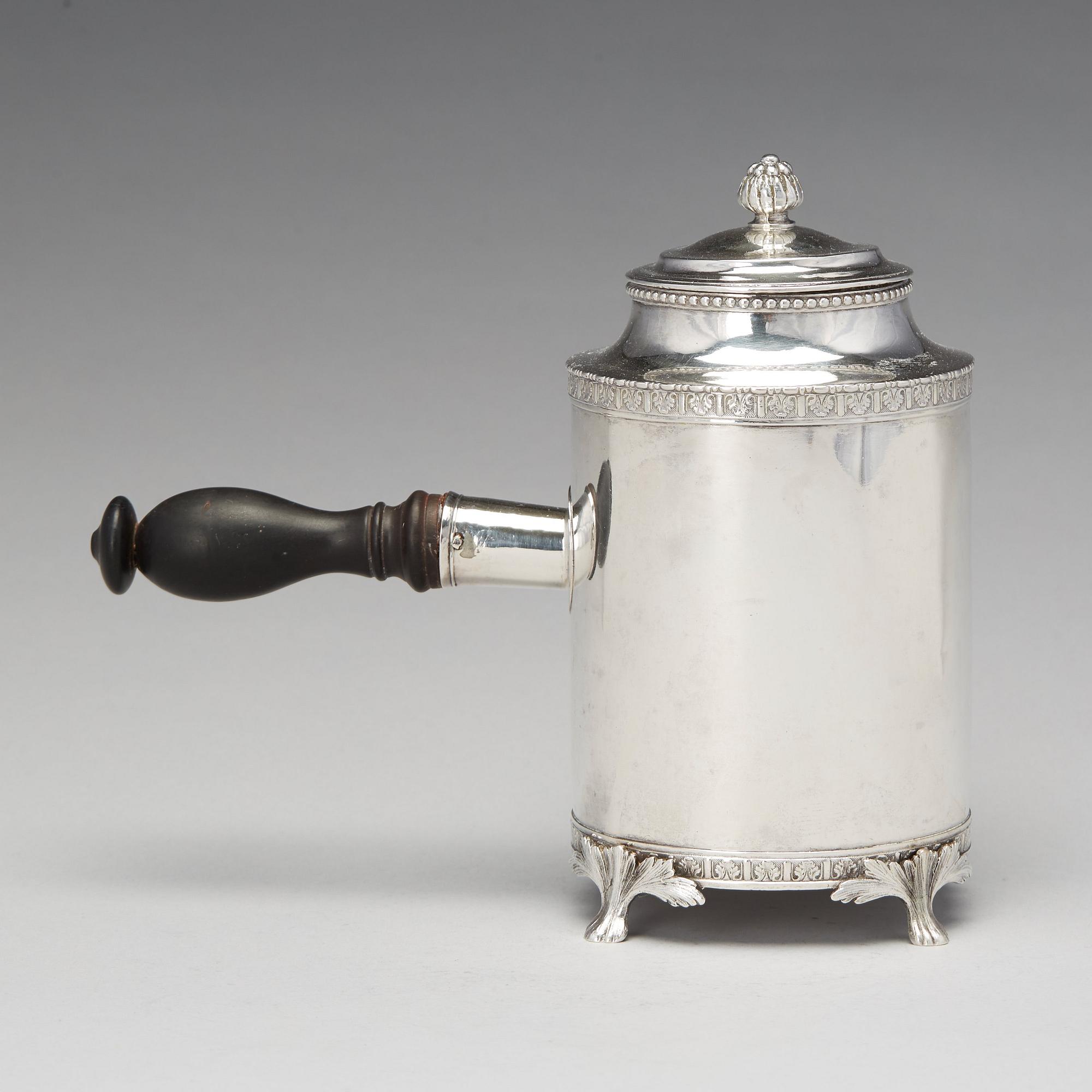 Johan Abraham Hallard, kaffekanna, silver, Stockholm 1788. Gustaviansk.