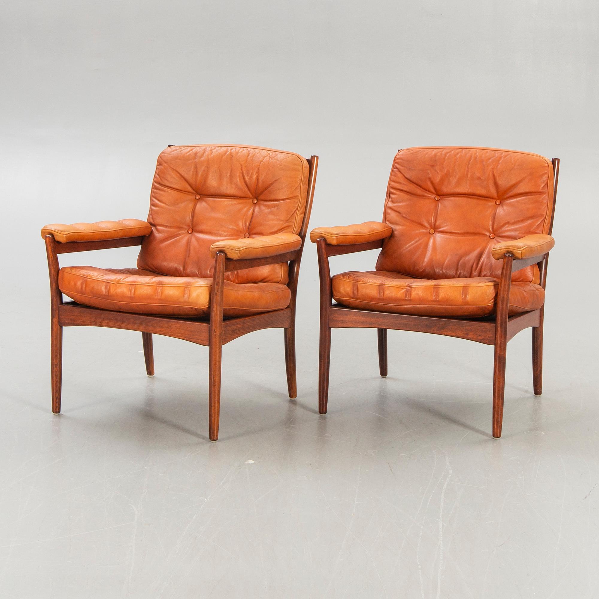 Armchairs, a pair, 1960s-70s, JOC.
