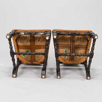 A pair of Baroque style chairs, second half of the 19th century.