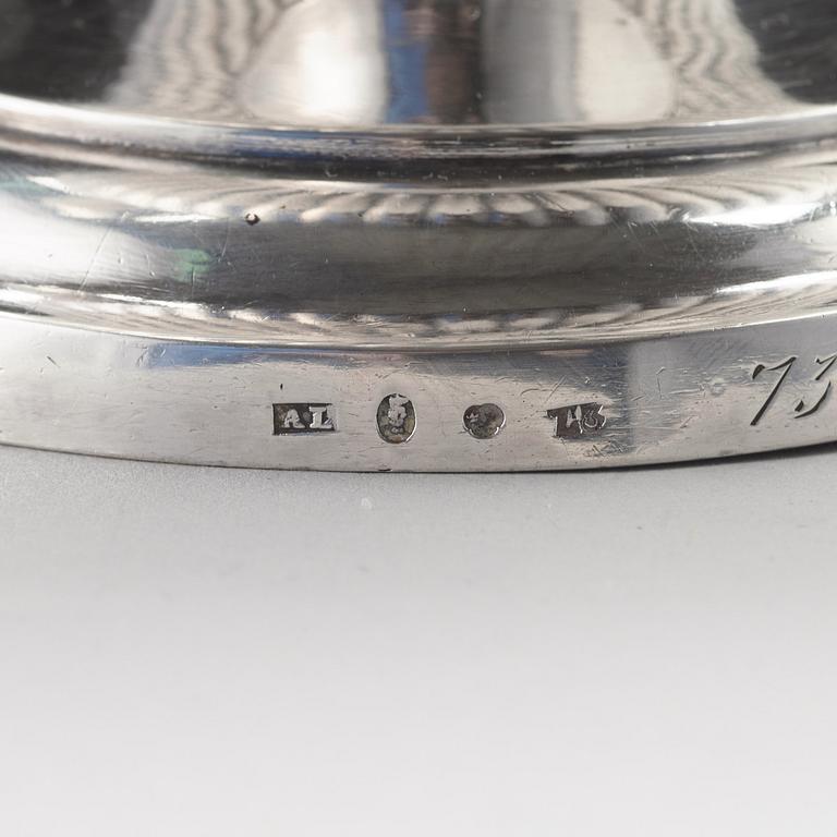 A Swedish empire silver coffeepot mark of Anders Lundquist, Stockholm 1817.