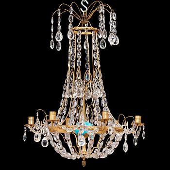 A Neo-Classic circa 1800 six-light chandelier, possibly Russian.