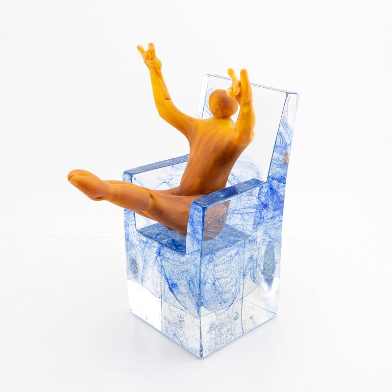 A unique glass sculpture by Kjell Engman for Kosta Boda.