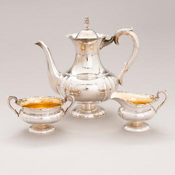 A 3-piece silver coffee set, Kultakeskus, Hämeenlinna 1980 and 1981.
