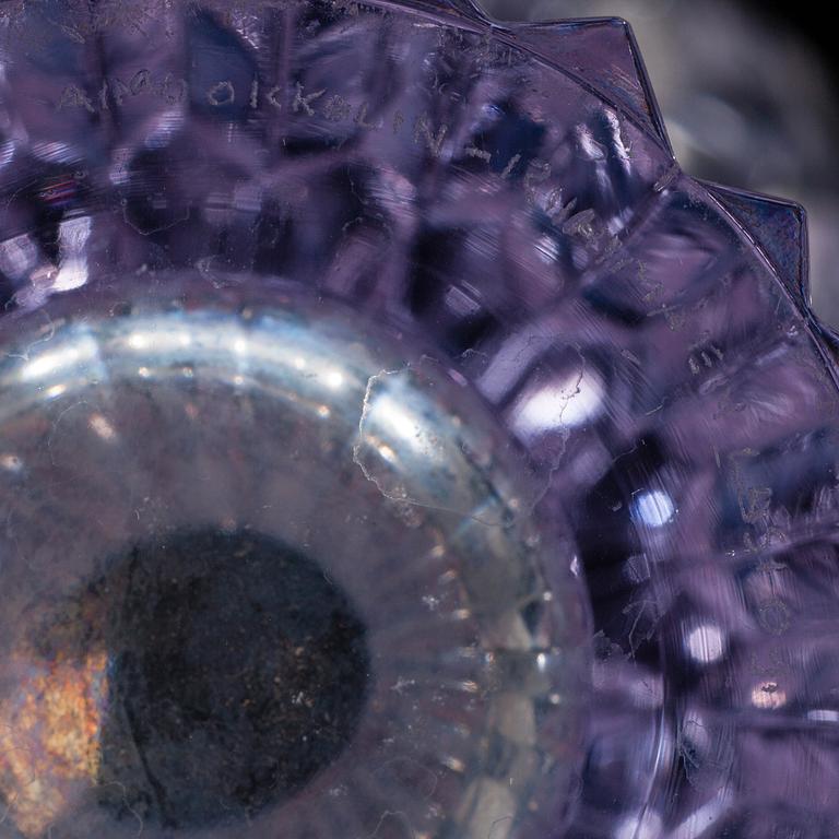 VAS, glas, "Bullerblomster" signerad Aimo Okkolin Riihimäen Lasi Oy.