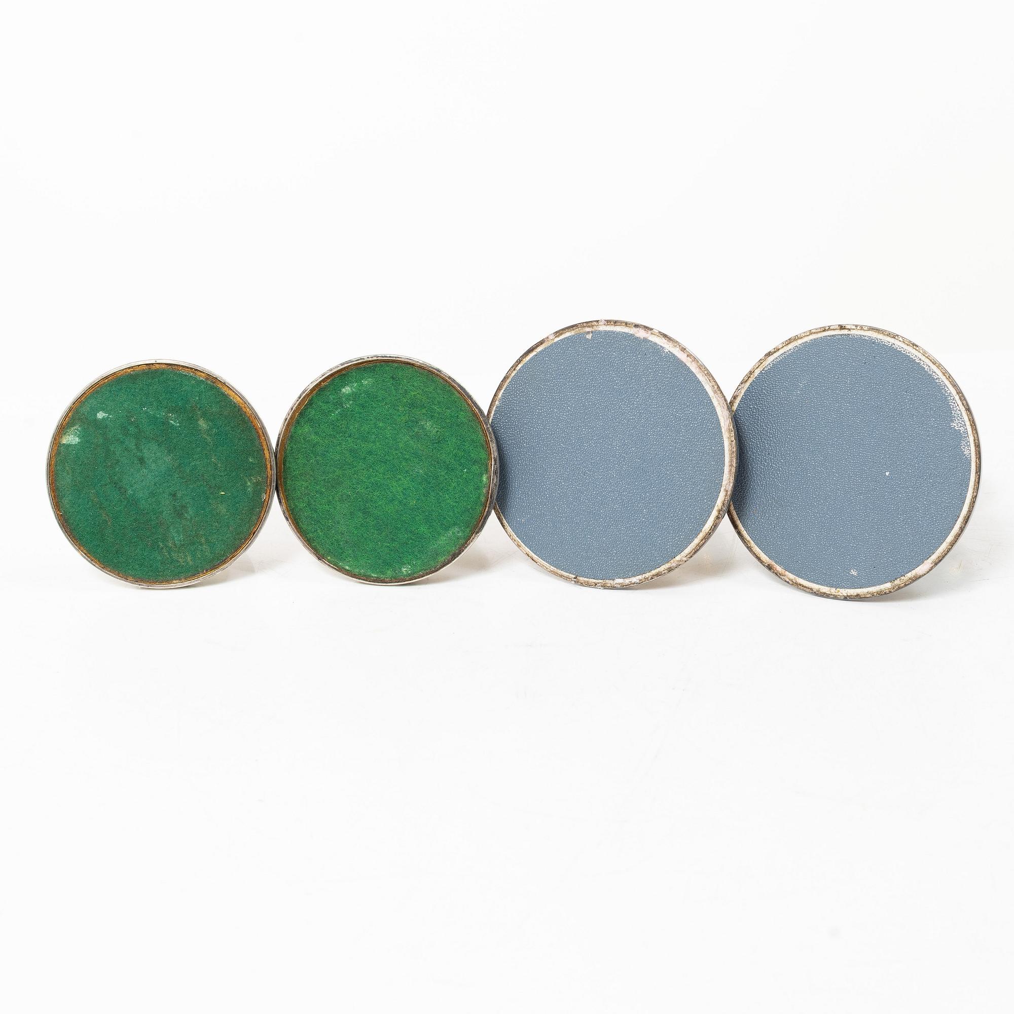 Ljustakar, 2 par, silver, K&EC, Göteborg, 1969 respektive MGAB, Uppsala, 1967-68.