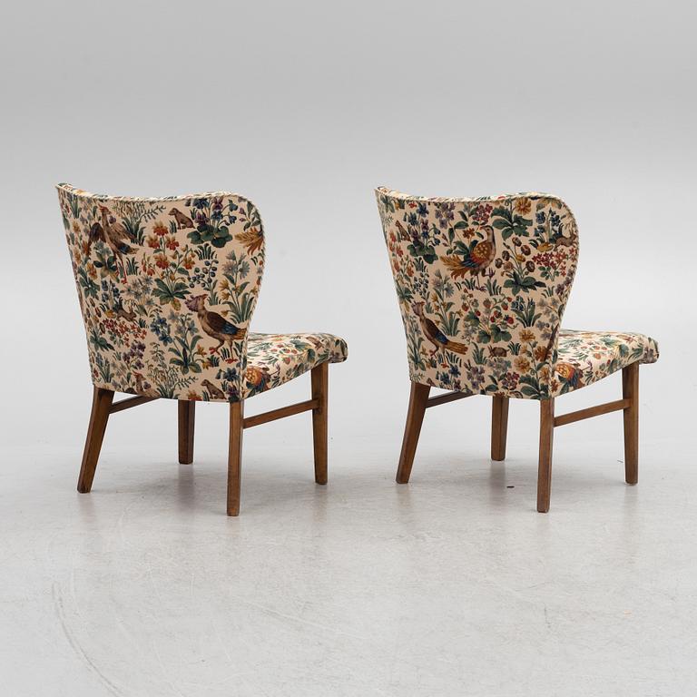 Armchairs, a pair, Swedish Modern, 1940s.