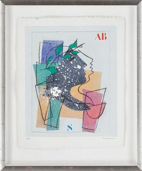 JAMES COIGNARD, färgetsning med carborundum och collage, signerad o numr 39/60.