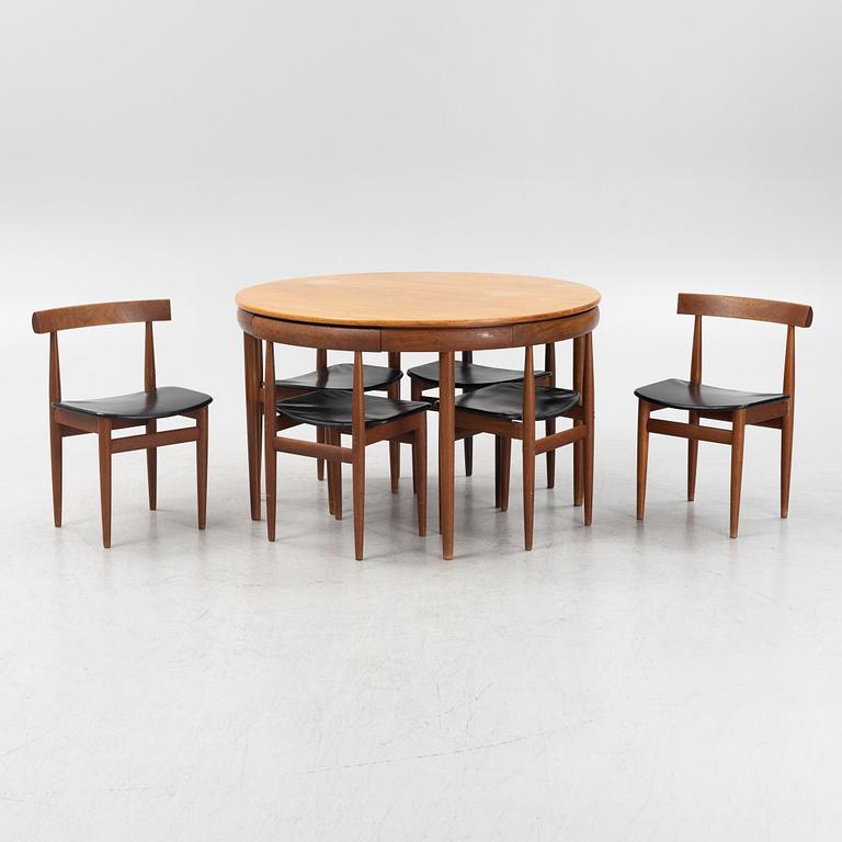 Hans Olsen, a "Roundette" dining table and six chairs, Frem Rölje, Denmark, 1950's/60's.