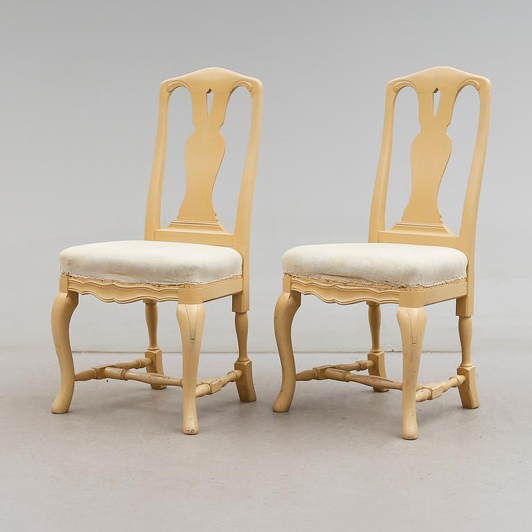 STOLAR, 12 st, rokokostil, K A Roos, Helsingborg, 1900-talets andra hälft.