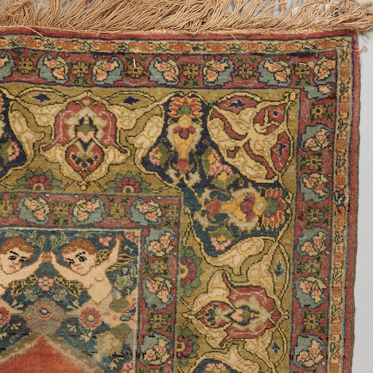 RUG. Semi-antique Tabriz Figural. 185,5 x 138,5 cm.