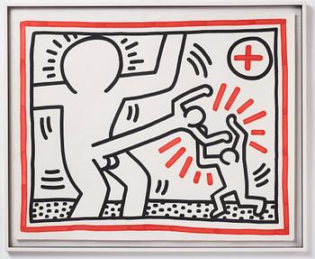 Keith Haring, "Three Lithographs: one plate".